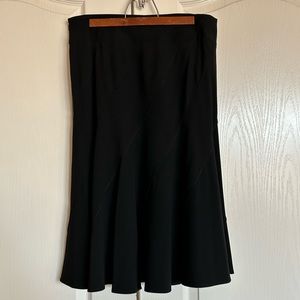 Larry Levine black Godet bias cut A line midi length skirt size 10